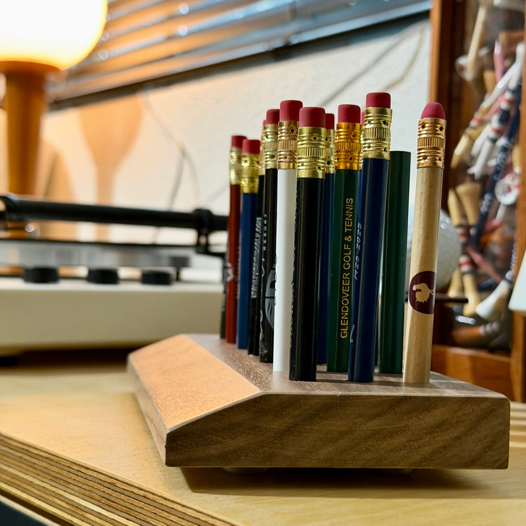 Walnut Golf Pencil Display