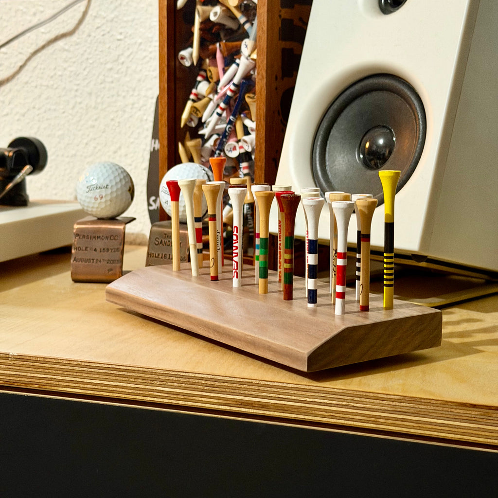 Walnut Golf Tee Display