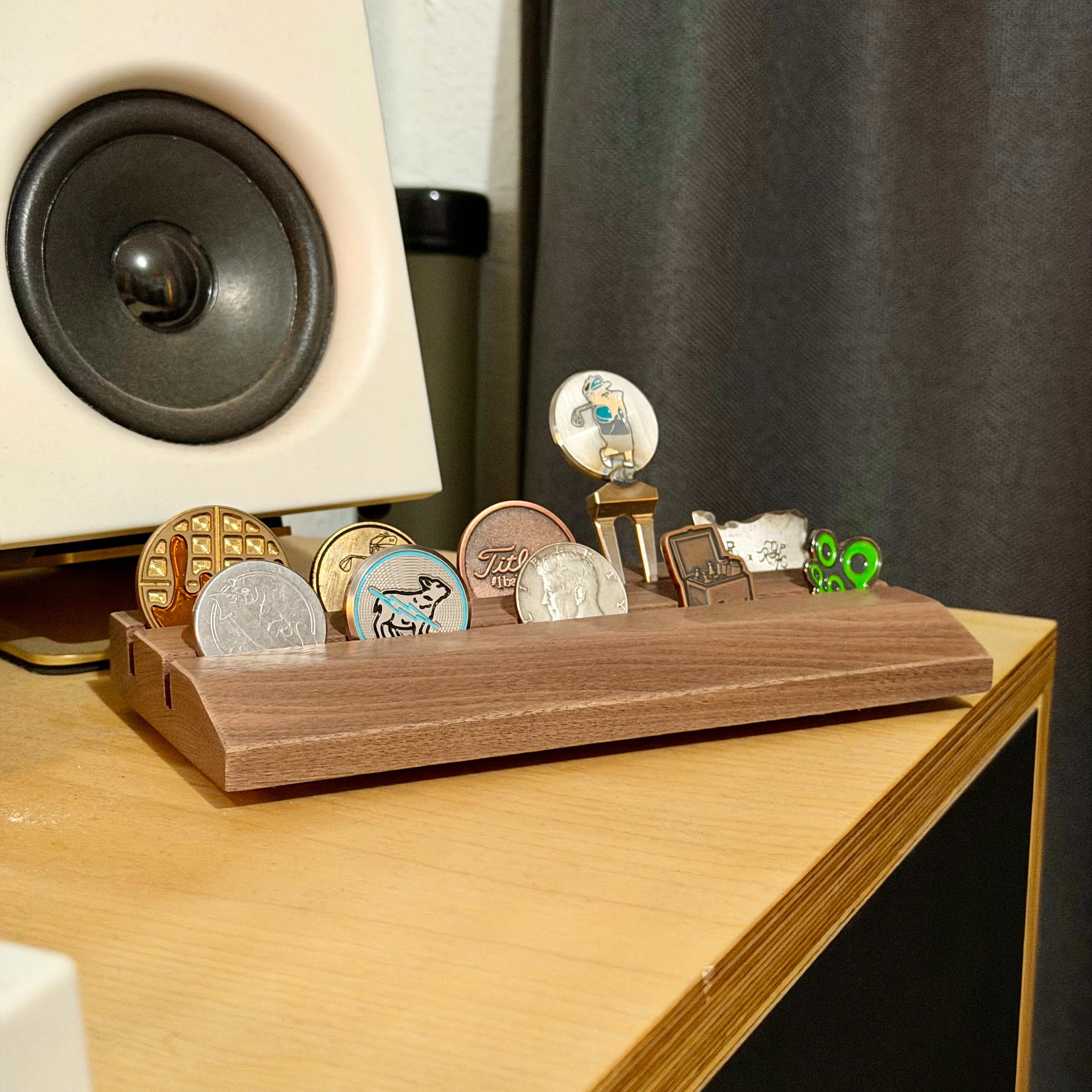 Walnut Golf Ball Mark Display