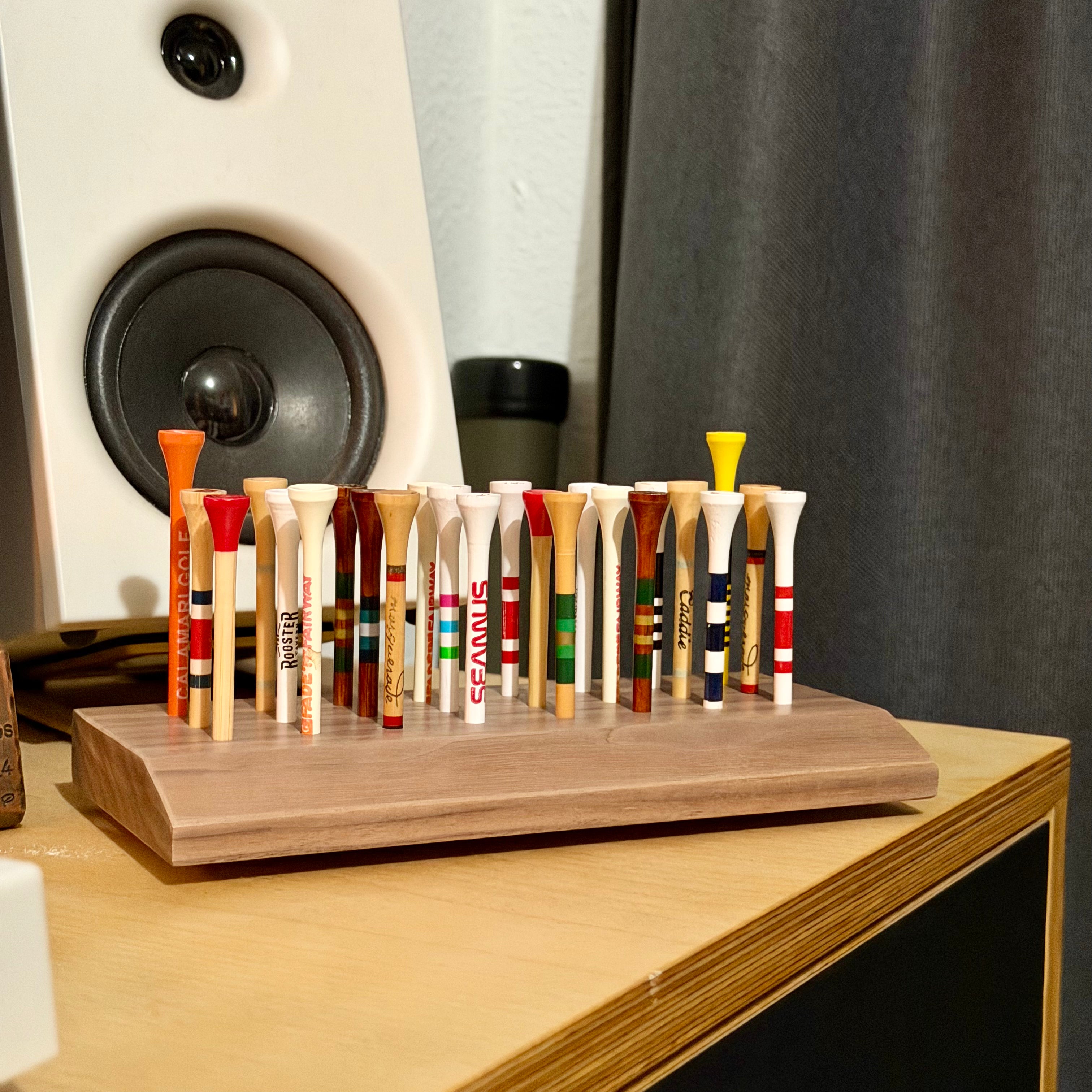 Walnut Golf Tee Display