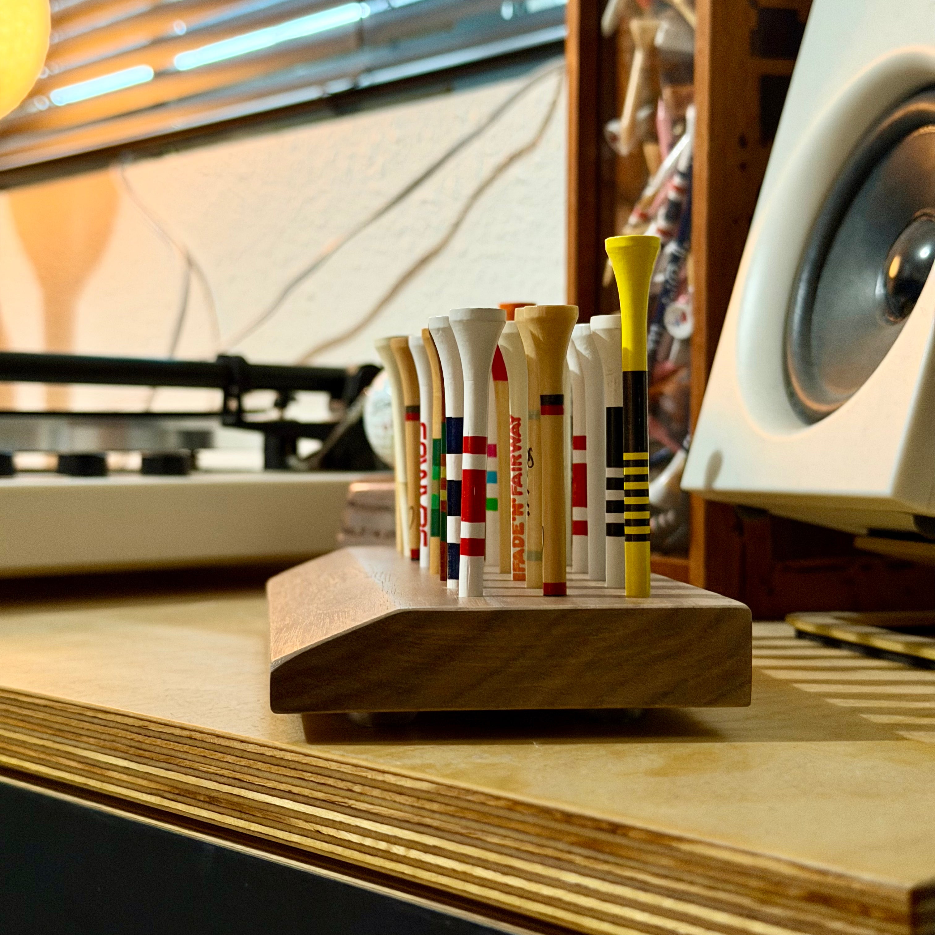 Walnut Golf Tee Display