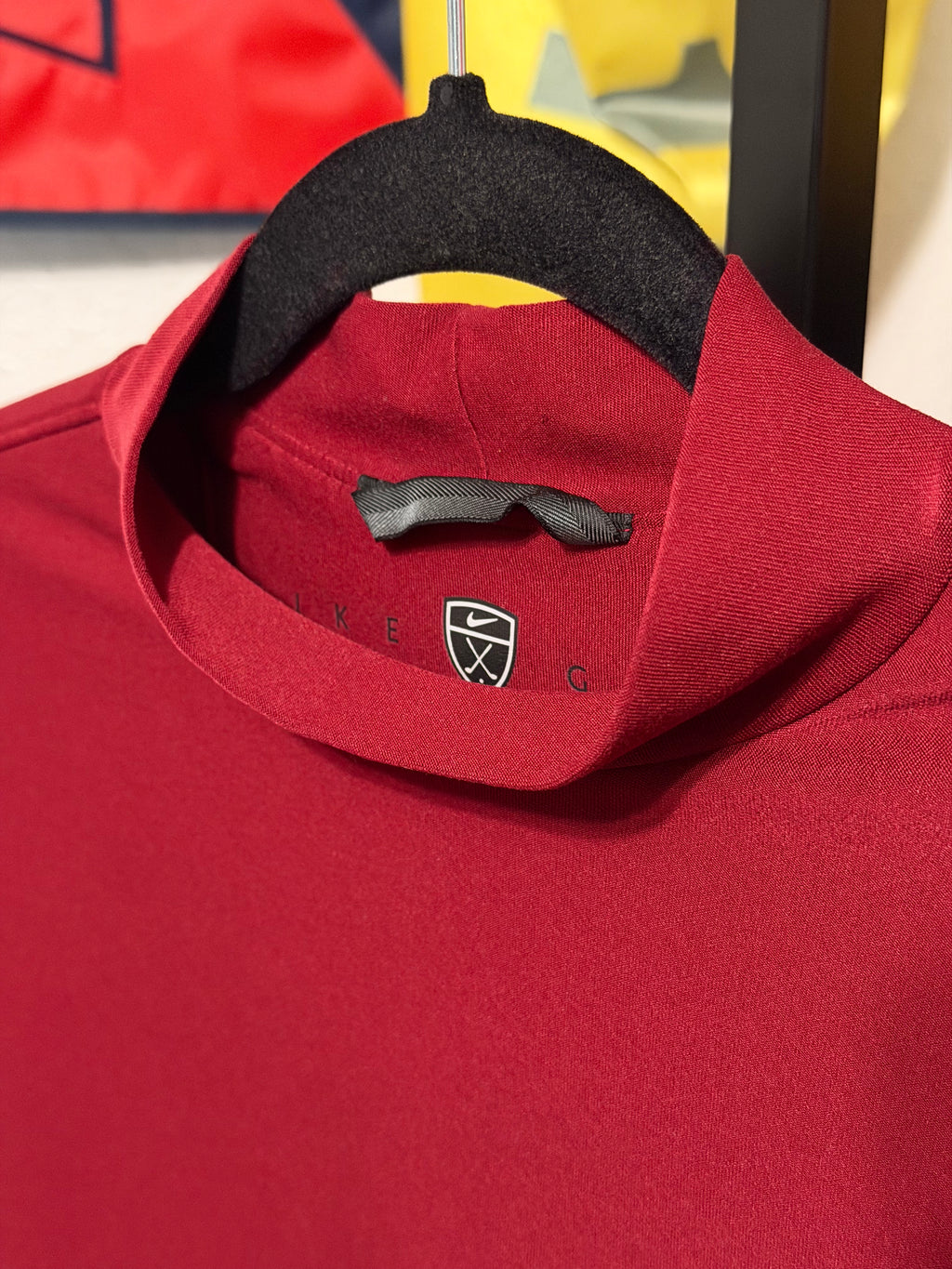 Vintage Nike Sunday Red Mock Neck Polo - Small