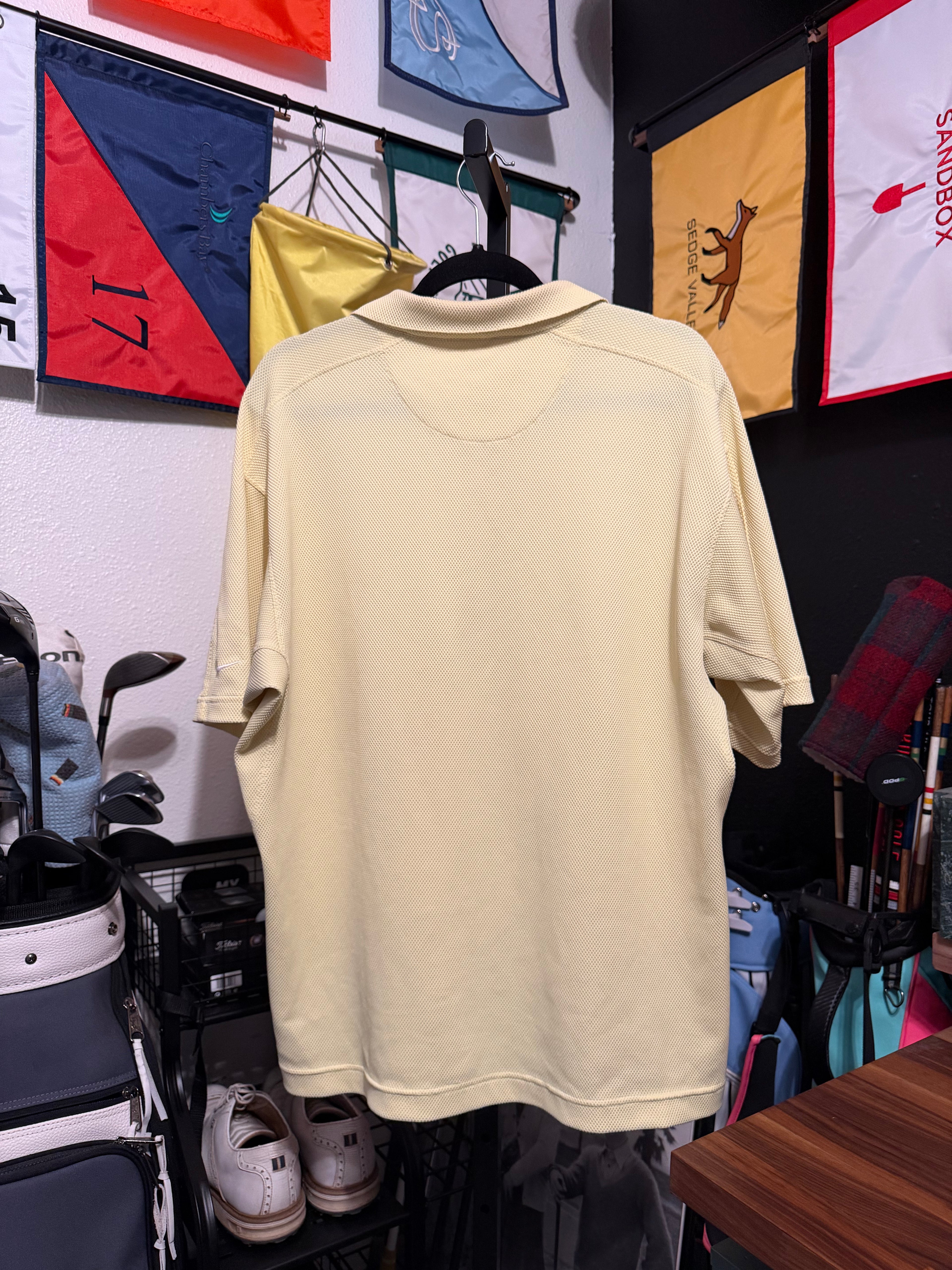 Vintage Nike Canary Yellow Knit Polo - Large
