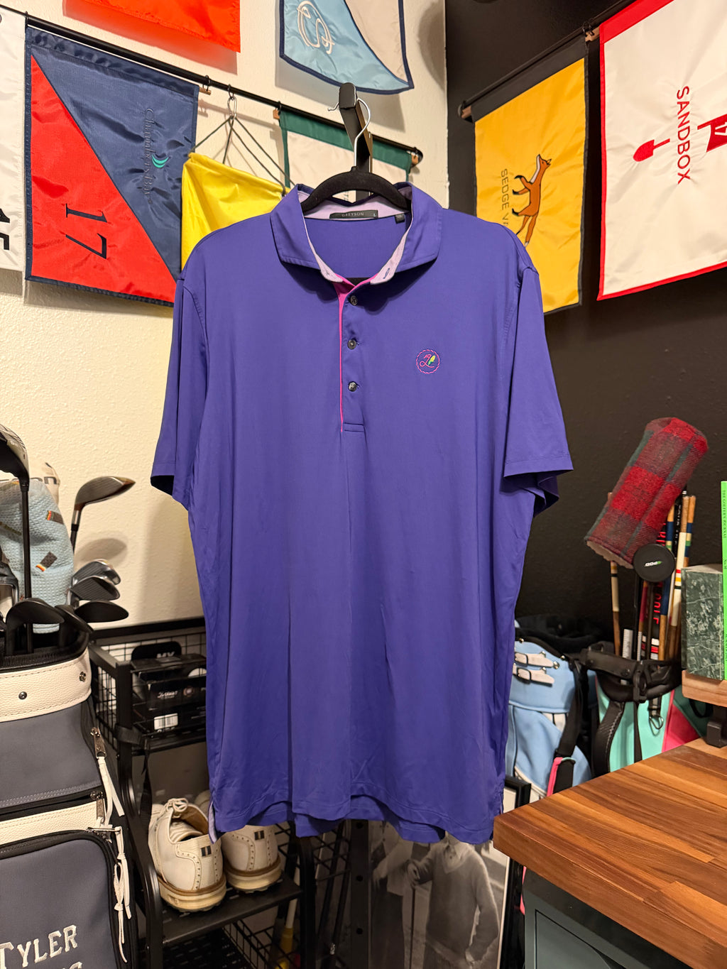 Greyson x Landmand Purple Polo - Large