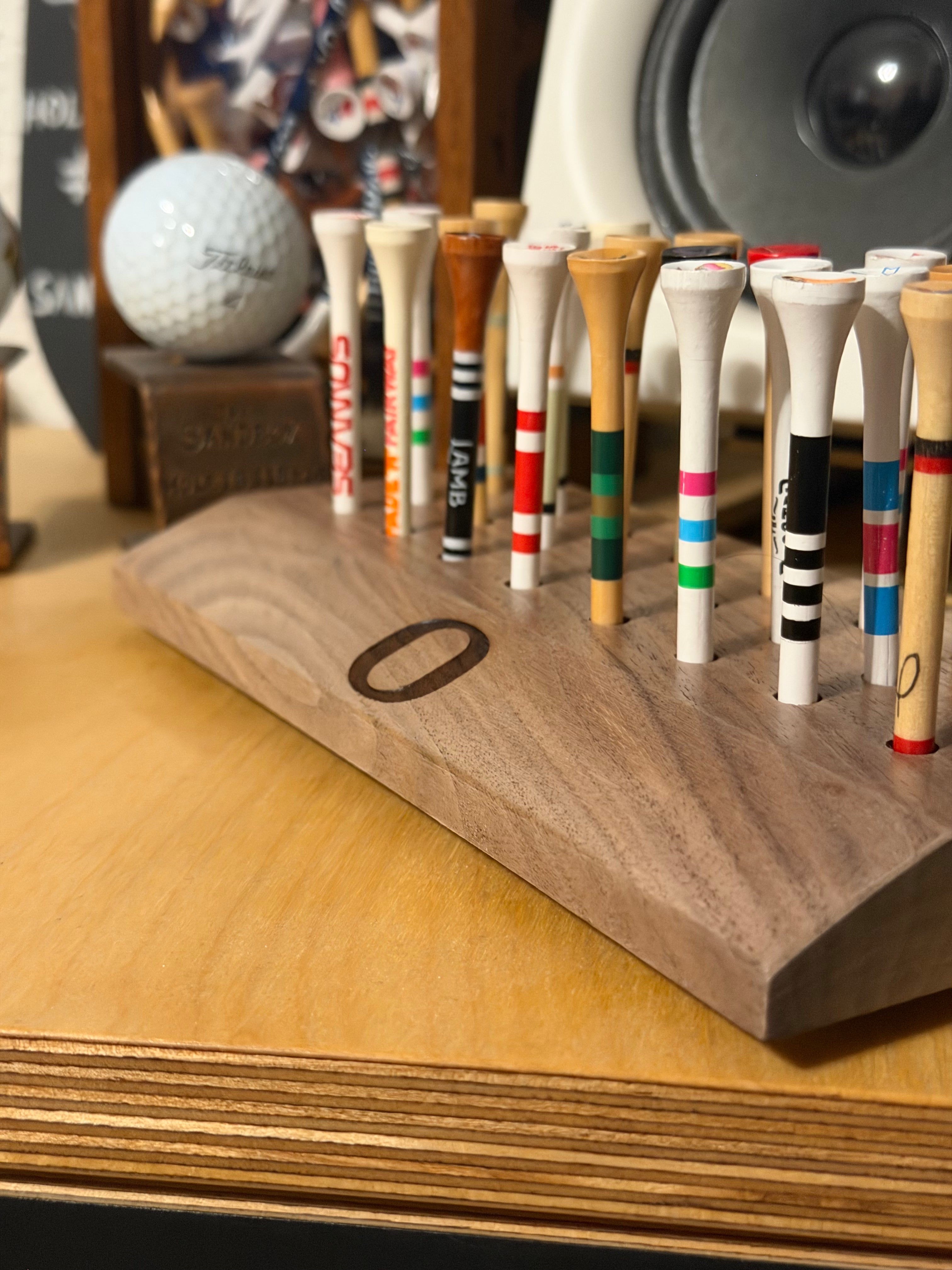 Customized Walnut Golf Tee Display