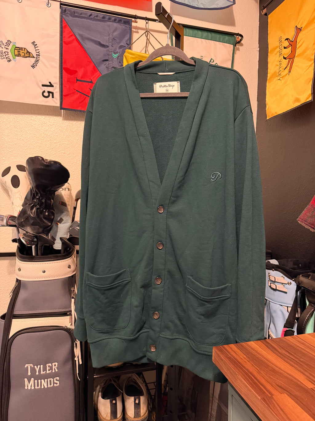 Public Drip Emerald Green Cardigan - XL