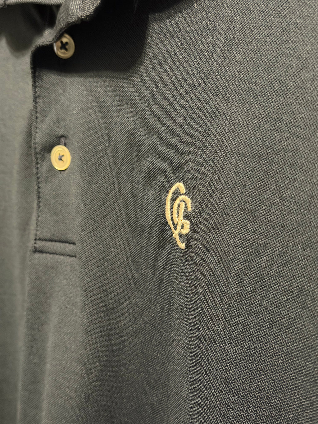 Quiet Golf Navy Blue Long Sleeve Polo - Large