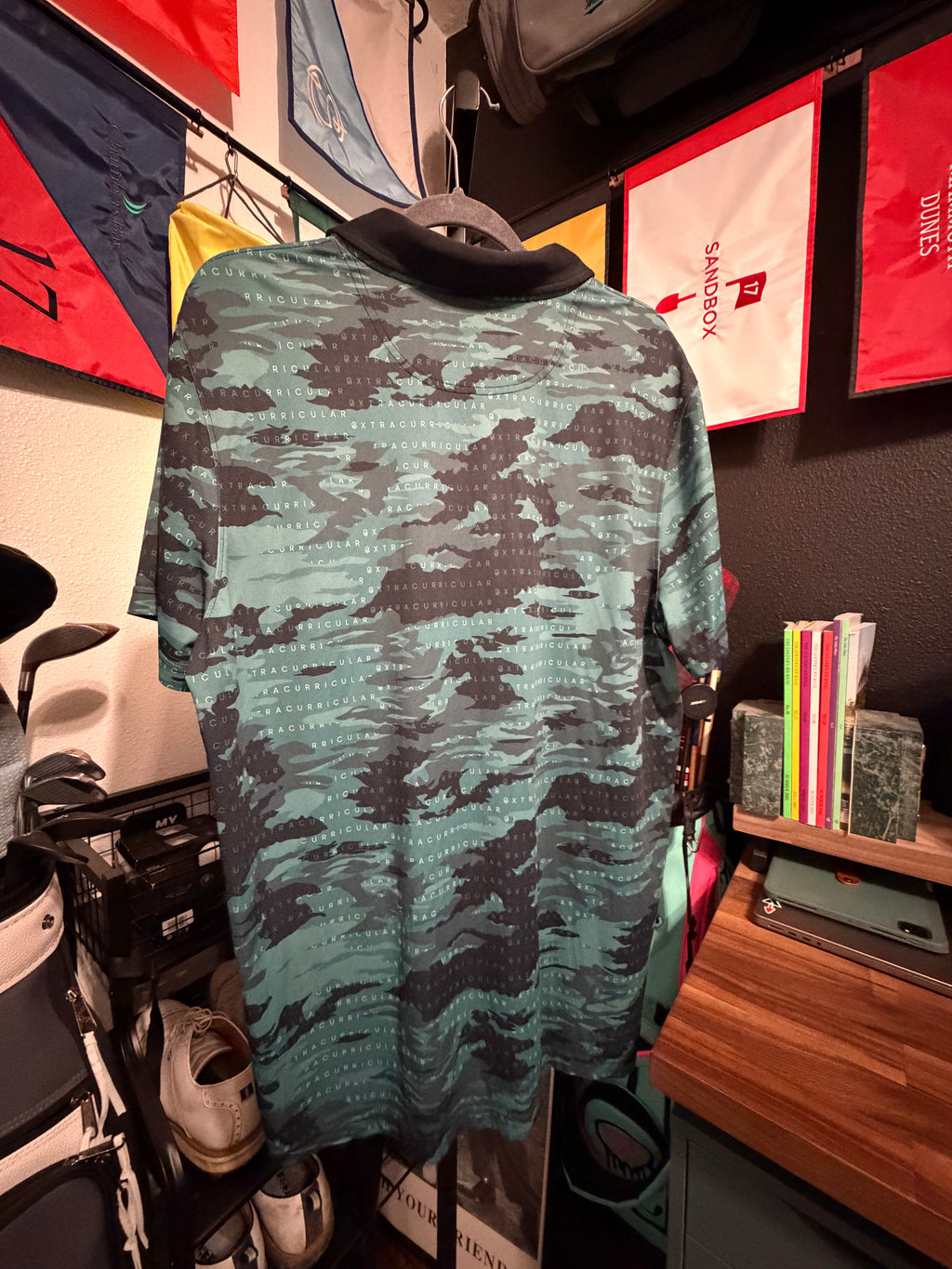 Extracurricular Golf Green & Black Patterned Polo - XL